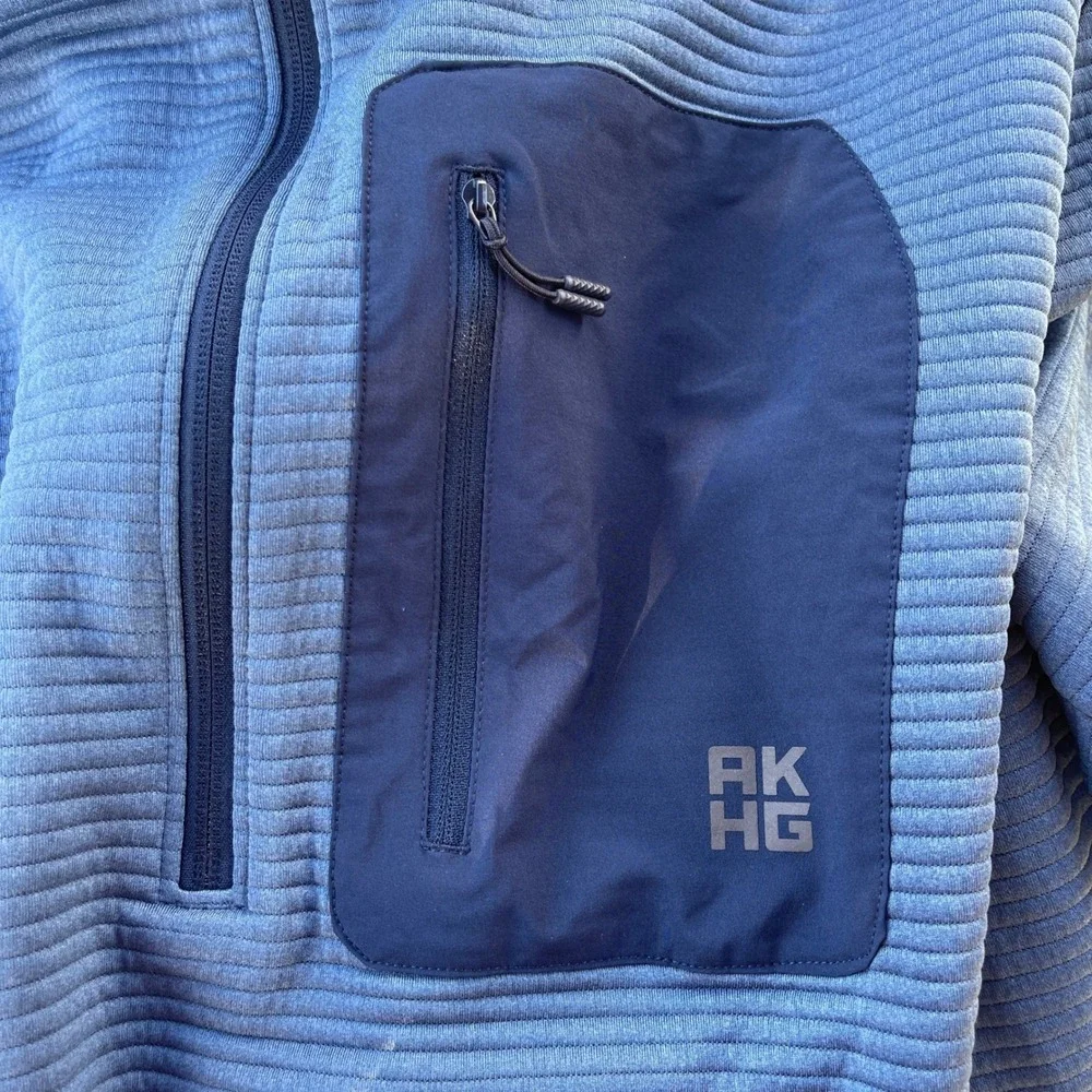 Alaskan Hardgear Duluth Trading Co 2XL Blue Ribbed Quarter Zip Pullover 90767